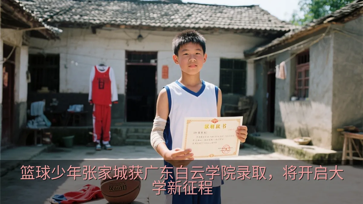篮球少年张家城获广东白云学院录取，将开启大学新征程
